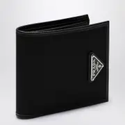 [Prada] Black Re-Nylon wallet with logo triangle One size Black