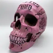 TATTOO FUND SKULL MONEY BOX GOTHIC TRIBAL BLACK PINK BLUE BONE NEMESIS NOW BNIB
