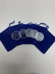 5 Blue Velvet Gift Bags W/ 5 Capsules For 1oz American Silver Eagles (No Coins)