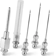 4pcs Grease Needle Nozzle, Bearing Grease Injector Needle with NPT Threaded Narrow Needle Grease Adapter Grease Nozzle Tip for Injecting Grease Dispenser Fitting Tool into Small and Confined Spaces