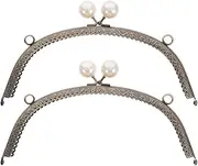 MOLUCKFU 2PCS Arched Purse Frame with Floral Pattern Elegant Replacement Handle for Handmade Bags Sturdy Clutch Frame for Bag Making User Friendly Design for Comfortable Use