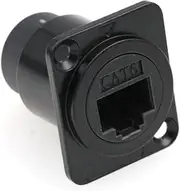 RJ45 Panel Mount Connector Socket RJ45 CAT6/CAT5E/CAT5 Female to Female Bulkhead Waterproof Coupler Ethernet LAN Network Extension Adapter (Square 1pcs, Black)
