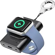 leQuiven 1800mAh Portable Watch Charger for iWatch 9/8/7/6/5/4/3/2/1/SE, Power-Bank for iWatch, Magnetic Charger for Apple Watch, with Keychain for Travel