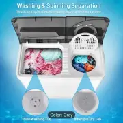 18lb Portable Wash Machine + 10lb Spin Compact Semi-automatic Twin Tubs Design