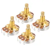 Audio Taper Potentiometers A250K 3 Pin 1/4" Dia Split Shaft 4 Pack