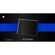 Wyoming Thin Blue Line Novelty Metal Key Chain KC-8932