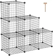 C&AHOME Wire Cube Storage, 6 - Cube Organizer Metal C Grids, Modular Shelves Units, Storage Bins Shelving, Closet Organizer, Ideal for Home, Office, Living Room, 36.6”L x 12.4”W x 36.6”H Black