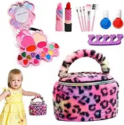 Kids Makeup Kit Toys for Girls, 22X Washable Girls Real Cosmetic Kits, Makeup Tool Set, Nail Accessory Set for 3-12 Year Old Girl, for Kid Little Girls Children