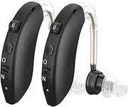 EGGPOD Hearing Aids for Seniors, Invisible Rechargeable Hearing Amplifier with Noise Cancelling, Digital Ear Hearing Assist Devices, Volume Control, Flesh (Black)