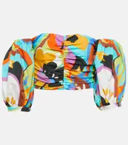 [Etro] Etro Printed off-shoulder crop top AU 8 multicoloured