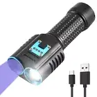 XHP70 LED Flashlight 365nm UV Light Blacklight Violet Inspect Lamp USB Charging