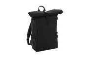 Bagbase Block Roll Top Backpack (Black/Black) (One Size)