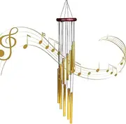 LEDOJY Wind Chimes Outdoor Wind Chimes 36" Garden Chimes with 18 Aluminum Alloy Tubes for Garden Patio Decor(Golden)