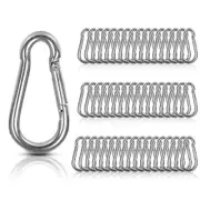 50 PCS Spring Snap Carabiner Small Carabiner Clip M5 x 2 Inch Snap Hooks Heav...
