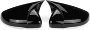OSEAY 2x Carbon Look Side Wing Mirror Cover Fit For VW Fit For Volkswagen Fit For Golf 6 MK6 GTI GTD 2009-2013 Side Rear View Mirror Cap Cover(Gloss Black-Add on)