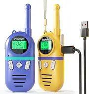 Walkie Talkies for Kids Rechargeable 2 Pack, 48 Hours Working Time 3 Miles Range 22 Channels, Birthday for Boys Girls, Family Games Outdoor Hiking Camping,3-12 Years Old Toys