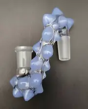 14mm Milky Blue Glass Drop Down Attachment Adapter