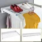 Clothes Drying Rack Wall Mount Clothesline Folding Airer Laundry Indoor Outdoor
