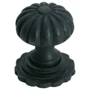 Fluted Cupboard Knob w/Backplate, 3.2cm