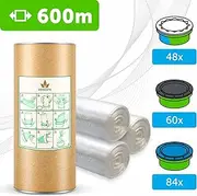 600 m Eco Refill Film for Nappy Dispenser, Nappy Bin Compatible with Tommee Tippee TEC, Simplee, Twist & Click, Compatible with Refill Cassettes, with Odour Barrier, Easy to Use