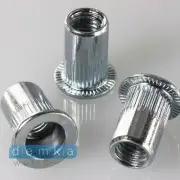 10xEinnietmutter Gewindeniete Threaded Insert Nut M8 Blind Zinc Plated