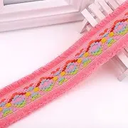 Tassel Fringe Trim, Wide 4.5CM Tassels Trim Curtain Tassel Fringes Ribbon Sewing Lace for DIY(Pink)