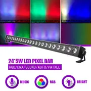 DJ Light Bar RGB 24LED Bar Wall Wash Light w/Remote DMX Party KTV Stage Lighting