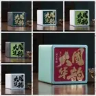 Chinese Style Tea Packaging Box Tinplate Snack Storage Box Cookie Jar for Home