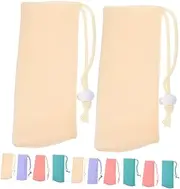CRILSTYLEO Soap Mesh Bag 16 Pack Soap Pouch for Shampoo Bars Pe Material Easy Hang for Bathroom Organization