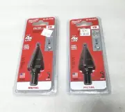 2 Pcs. Milwaukee 48-89-9209 #9 Step Drill Bit 7/8" ~ 1-1/8" Jam-Free & 4x Life
