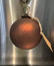 Matte Brown Bronze Glass Kugel Style Round Ornament New