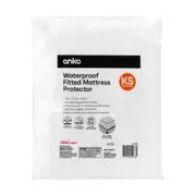 Waterproof Fitted Mattress Protector - King Single Bed, White
