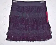 BCX Girl RUFFLED SKIRT W/ SEQUINS / SPARKLE & LACE Girls Size L 12 - 14 NEW