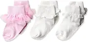 [Jefferies Socks] Baby Girls' Ruffle/Ripple Edge/Lace