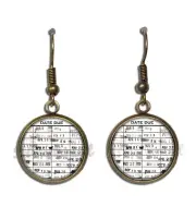 Retro Due Date Library Card Book Lover Readers Resin Dangling Earrings 16MM SIZE