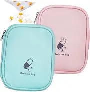 2-in-1 Small Medicine Bag Travel Organizer Pill Box Waterproof Compact First Aid Travel Bag for Daily Use Outdoor Adventures