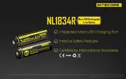 Nitecore 3400mAh Micro USB Rechargable 3.7V 18650 Battery