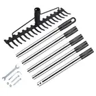 17 Steel Teeth Metal Rake Soil Scarifier with Stainless Steel Handle9114
