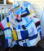 Handmade Patchwork Blanket Quilt Multicolor Coverlet Twin Bed,Daybed,Boat 77"X58