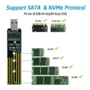 NVMe to USB Adapter, M.2 SSD to USB 3.1 Type A Card, Fast Hard Key PCIe J6X2024