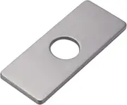 6 Inch Rectangular Faucet Escutcheon For Bathroom Sink Faucet With 4 Inch Hole In Stainless Steel - 3 Hole Replacement Plate (gray, Trefil)