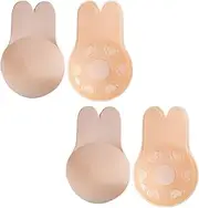 [LQIOACU] 2 Pairs Adhesive Bra Push Up, Adhesive Bra Backless, Push Up Pads, Adhesive Bra, Adhesive Bra, Large Bust, Bra for Backless Dresses, Sticky Bra, Breast Adhesive Pads, Silicone Bra, for C D,