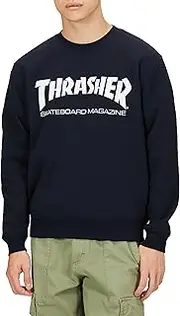 [Thrasher] (スラッシャー) Slasher TH8401 MAG Logo Men's Round Neck Sweatshirt, Stylish