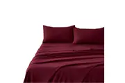 Cleverpolly Washed Microfibre Sheet Set (Burgundy King) Sheets