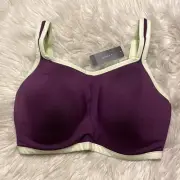 Natori 32G Sports Bra Purple Yogi Convertible Underwire Back Closure 731050 NEW