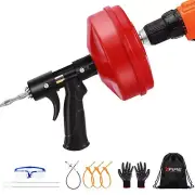 25 FT Drain Snake 10-in-1 Plumbing Auger for Sink and Drain Unblocking