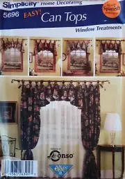 SIMPLICITY 5696 VALANCE Can Tops Home Window Treatments Sew Pattern 2005 UNCUT