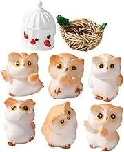 ERINGOGO 1 Set Mini Owl Figurines Adorable Resin Owl Sculptures for Micro Landscape Decor for Unique Designs and Compact Animal Statues