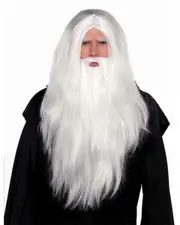 White Sorcerer Wig Beard Set