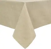 Hiasan Faux Linen Square Tablecloth - Wrinkle and Stain Resistant Washable Table